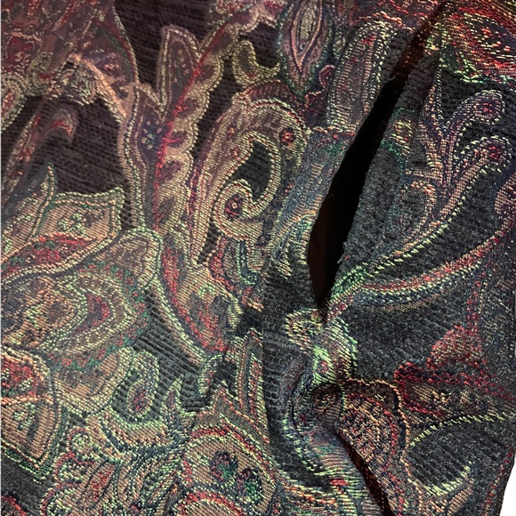 BonWorth Paisley Zip Jacket Women’s L Purple Burgundy Metallic Textured Blazer - Picture 5 of 15